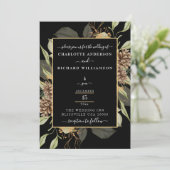 エレガンス、素朴ピネコーンフレーム（黒） 招待状 (スタンド正面)