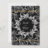 エレガンス – 金ゴールド&ブラック – 結婚式招待状 招待状 (裏面)