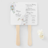 エレガンタモダンホワイトオーキズ結婚式 プログラム ハンドファン (正面&裏面)