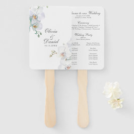 エレガンタモダンホワイトオーキズ結婚式 プログラム ハンドファン