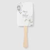 エレガンタモダンホワイトオーキズ結婚式 プログラム ハンドファン (正面)