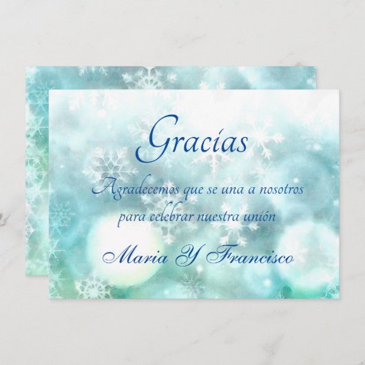 エレガンテアクアレラコポドゥニーヴタルジェタデグラシアス サンキューカード (正面/裏面)