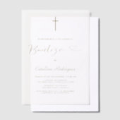 エレガンテインビタシオンデバウティゾヒジャガールバプテスマ ベラム紙招待状 (オフセット)