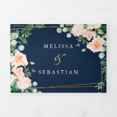 エレガンテインビタシオントリプルアズールロマリノインビタック 三つ折り招待状 (カバー)