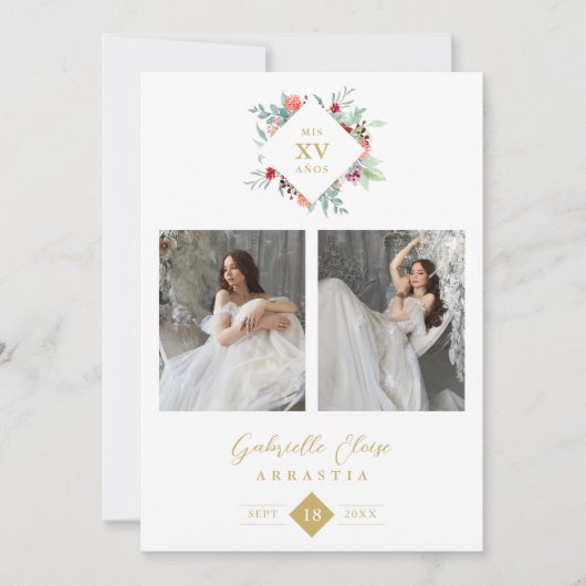 エレガンテエスパニノールフォルマモデナデディアマンテフローラ 招待状 (正面)