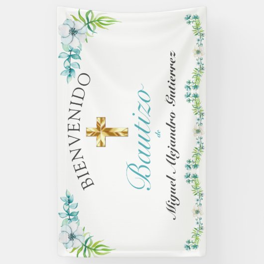 エレガンテフロレスクルーズパラニーニョバウティゾビエンヴェニド 横断幕 (縦)