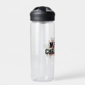 エレガンテブラックタイポグラフィメリークリスマス ウォーターボトル (正面)