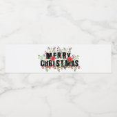 エレガンテブラックタイポグラフィメリークリスマス ペットボトルラベル (シングルラベル)