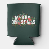 エレガンテホワイトタイポグラフィメリークリスマス 缶クーラー (正面)