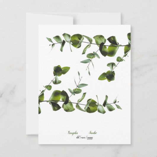 エレガンテホーチツェイツェインラドンミットグリューネンBlettern - 招待状 (裏面)