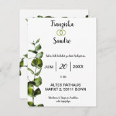 エレガンテホーチツェイツェインラドンミットグリューネンBlettern - 招待状 (正面/裏面)