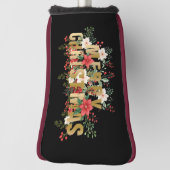 エレガンテ金ゴールドタイポグラフィメリークリスマス ゴルフヘッドカバー (回転90)