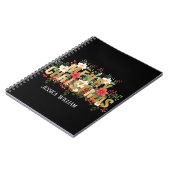 エレガンテ金ゴールドタイポグラフィメリークリスマス ノートブック (左側)