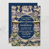 エレガンテ・ボーダen estylo chinoiserie azul y blanco 招待状 (正面/裏面)