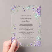 エレガントあじさい水カラーフローラ結婚ズ アクリル招待状 (インサイチュ (ポータブル))