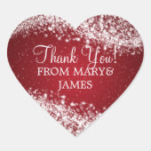 エレガントありがとうきらめくウェーブレッド ハートシール (正面)