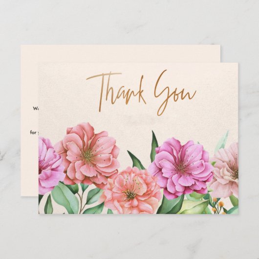 エレガントありがとうはがき ポストカード (正面/裏面)