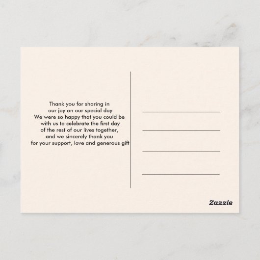 エレガントありがとうはがき ポストカード (裏面)