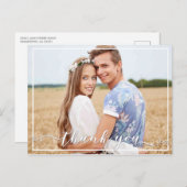 エレガントありがとうタイポグラフィの結婚写真 ポストカード (正面/裏面)