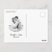 エレガントありがとうタイポグラフィの結婚写真 ポストカード (裏面)