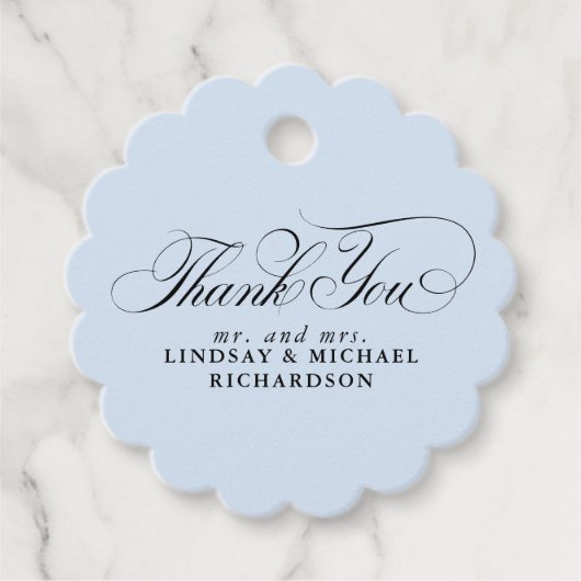 エレガントありがとうダスティ・ブルー結婚ズ フェイバータグ (正面)