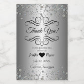 エレガントありがとうミニワインボトルラベル ワインラベル (シングルラベル)