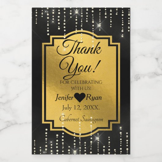 エレガントありがとうミニワインボトルラベル ワインラベル (シングルラベル)