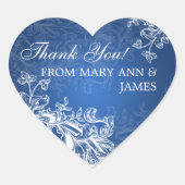 エレガントありがとうヴィンテージスワーズブルー ハートシール (正面)