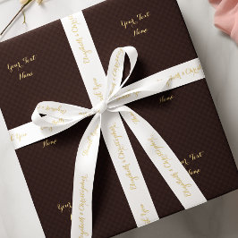 エレガントありがとう白い金ゴールドカスタム結婚式のお願い サテンリボン