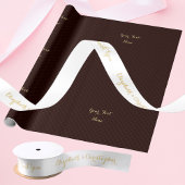 エレガントありがとう白い金ゴールドカスタム結婚式のお願い サテンリボン