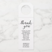 エレガントありがとう白黒結婚ズ ボトルネックタグ (正面)