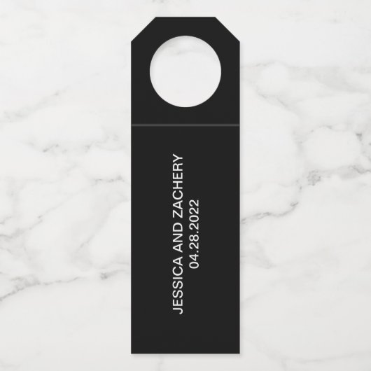 エレガントありがとう白黒結婚ズ ボトルネックタグ (裏面)