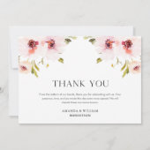 エレガントありがとう結婚にフローラデザイン ノートカード (裏面)