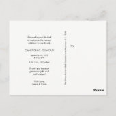 「エレガントありがとう」ベビーパーソナライズされた誕生Announ ポストカード (裏面)