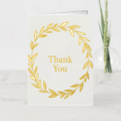 エレガントありがとう – Sage Botanicalデザイン 箔グリーティングカード (正面)