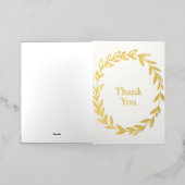 エレガントありがとう – Sage Botanicalデザイン 箔グリーティングカード (外側レイダウン)