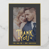 エレガントありが結婚とう |フォトオーバーレイ 箔シーズンポストカード (正面)