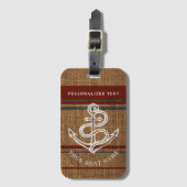 エレガントいかりストライプ素朴航海の名前をカスタムする ラゲッジタグ (正面縦)