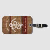 エレガントいかりストライプ素朴航海の名前をカスタムする ラゲッジタグ (正面横)