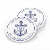エレガントいかりセーラーネイビー航海のブ結婚ルー ラウンドペーパーコースター