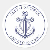 エレガントいかりネイビー航海のル結婚ズ ラウンドシール (正面)