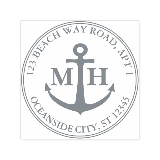 エレガントいかりモノグ航海のラム差出人住所 セルフインキングスタンプ (デザイン)