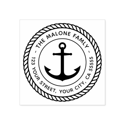 エレガントいかりロ縁どープ航海の差出人住所 ラバースタンプ (インプリント)