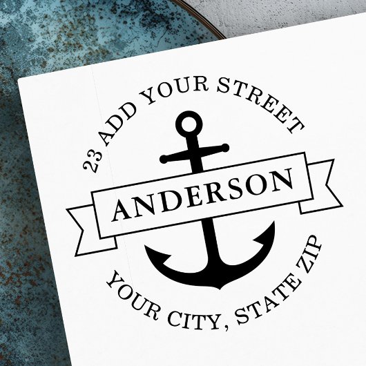 エレガントいかり及びバナー航海の差出人住所 ラバースタンプ