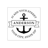 エレガントいかり及びバナー航海の差出人住所 ラバースタンプ (インプリント)