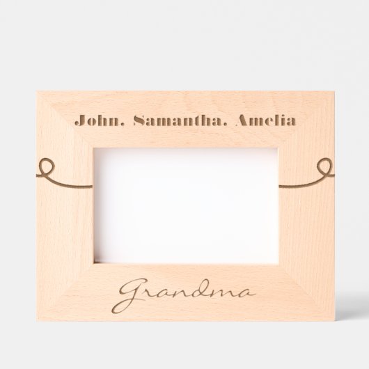 エレガントおばあちゃん名カスタム木製フレーム レーザー彫刻フレーム (正面)