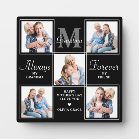エレガントおばあちゃん5フォトコラージモノグラム詩 フォトプラーク (正面)
