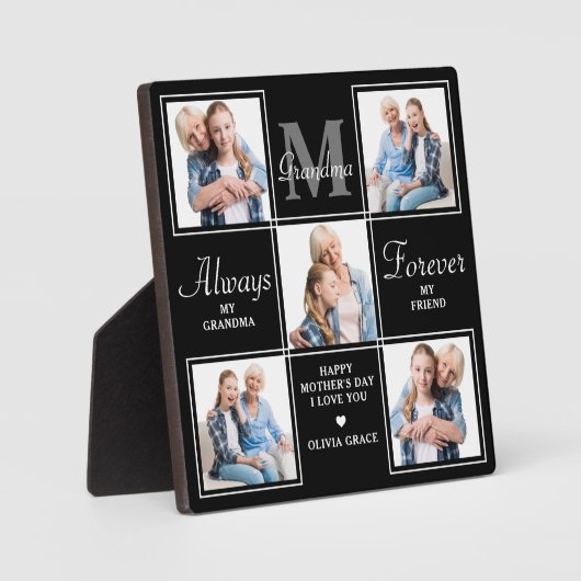 エレガントおばあちゃん5フォトコラージモノグラム詩 フォトプラーク (正面)