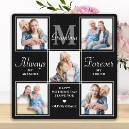 エレガントおばあちゃん5フォトコラージモノグラム詩 フォトプラーク