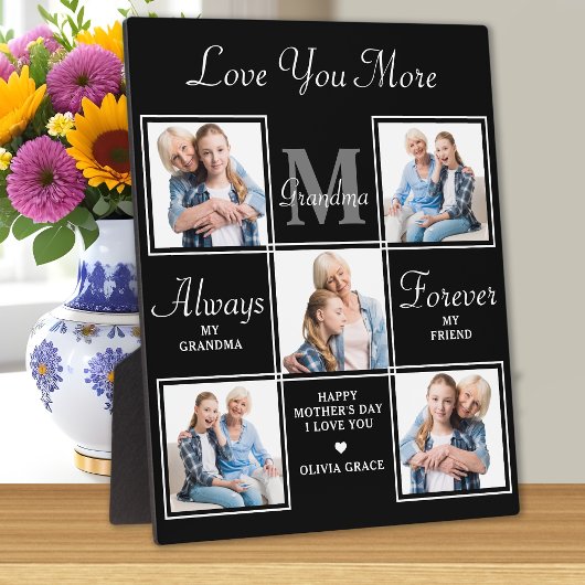 エレガントおばあちゃん5フォトコラージモノグラム詩 フォトプラーク